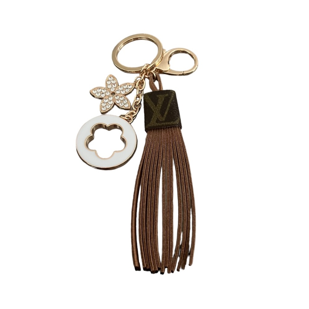 New Handcrafted Tassel Charm Keychain Made With Authentic LV Canvas - Picture 1 of 8